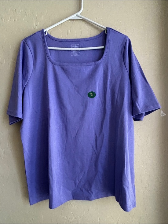 L.L. Bean Tops - LL Bean Purple 100% Cotton Square Neck Top Women’s 1X New with Tags